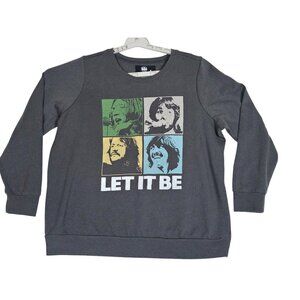 The Beatles Let It Be Sweatshirt Unisex Size 0 Black Cotton Polyester Crewneck